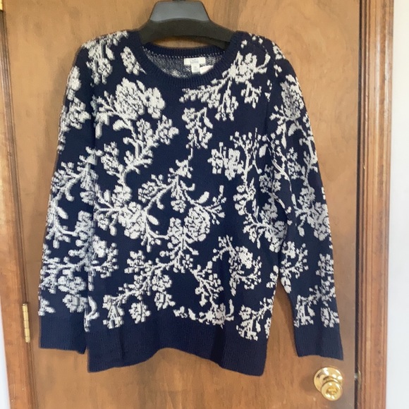 Relist 2/23❌ Croft & barrow crew neck sweater floral like print & metallic XXL - Picture 14 of 17